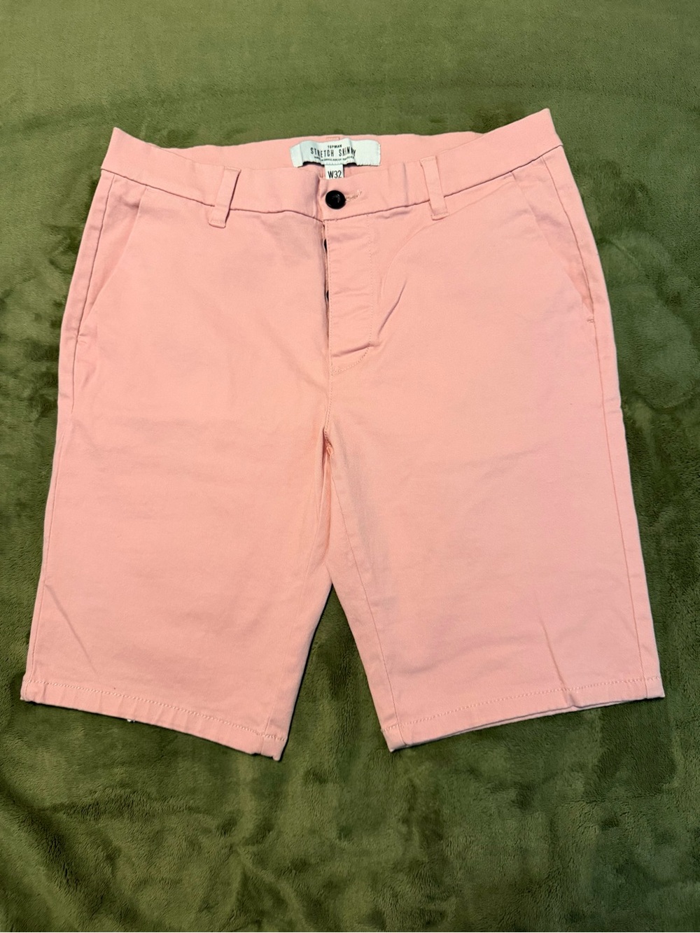 Topman Light Pink Stretch Flat Front Chino Shorts size 32